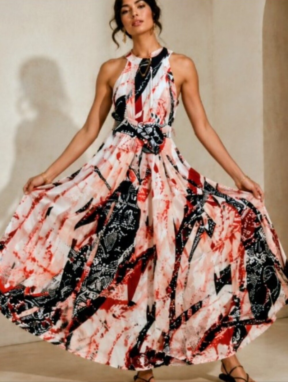 NWT! ANTHROPOLOGIE ABEL THE LABEL M ABSTRACT FEMININE FLOWING RESORT SUN DRESS - Picture 5 of 10